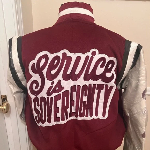 Alabama A&M University Motto Letterman Jacket (sleeves covered with plastic) - Picture 2 of 6